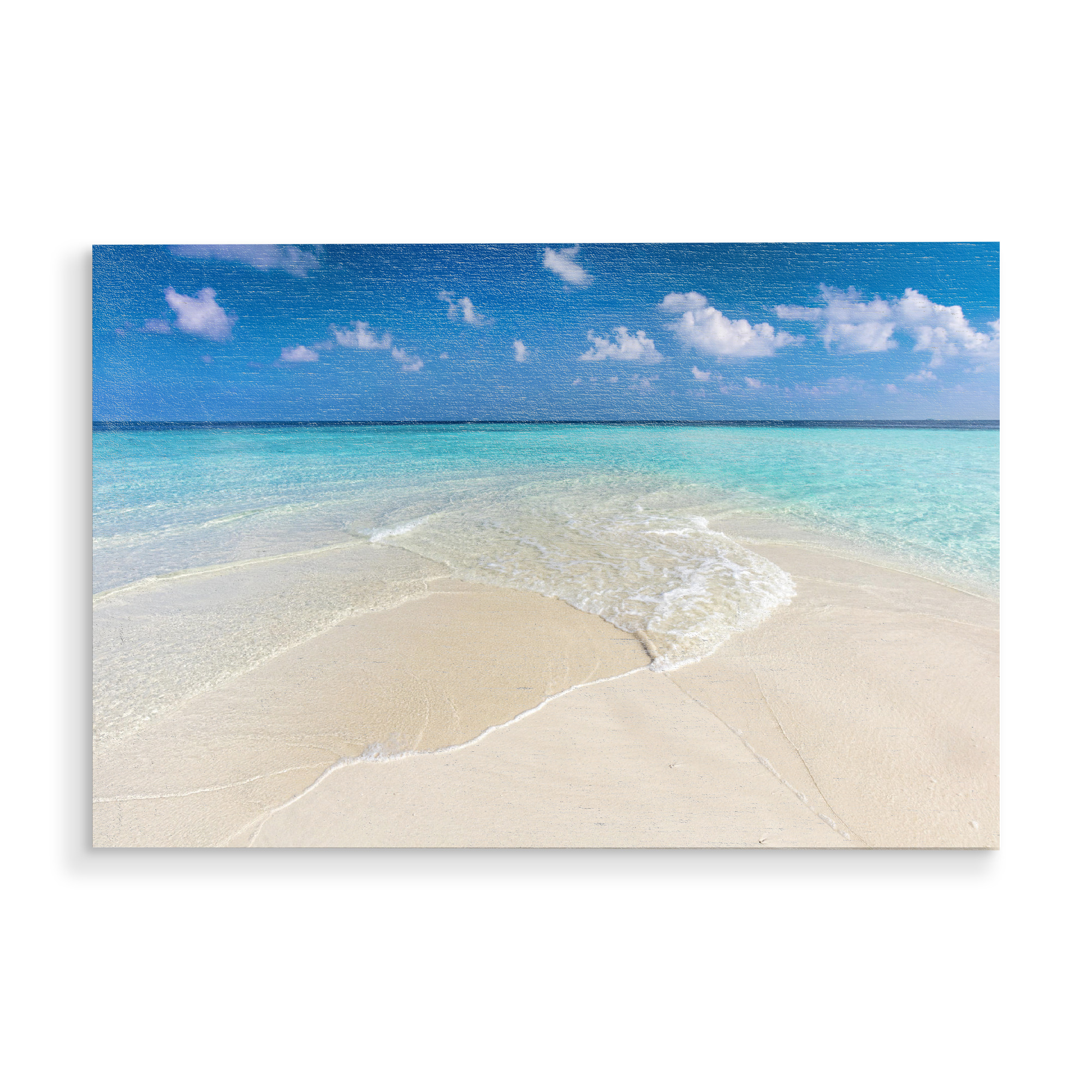 Holzbild "Tropical beach with white sand and clear turquoise ocean. Maldives 2" artboxONE - Reise,Reise / Strand und Meer