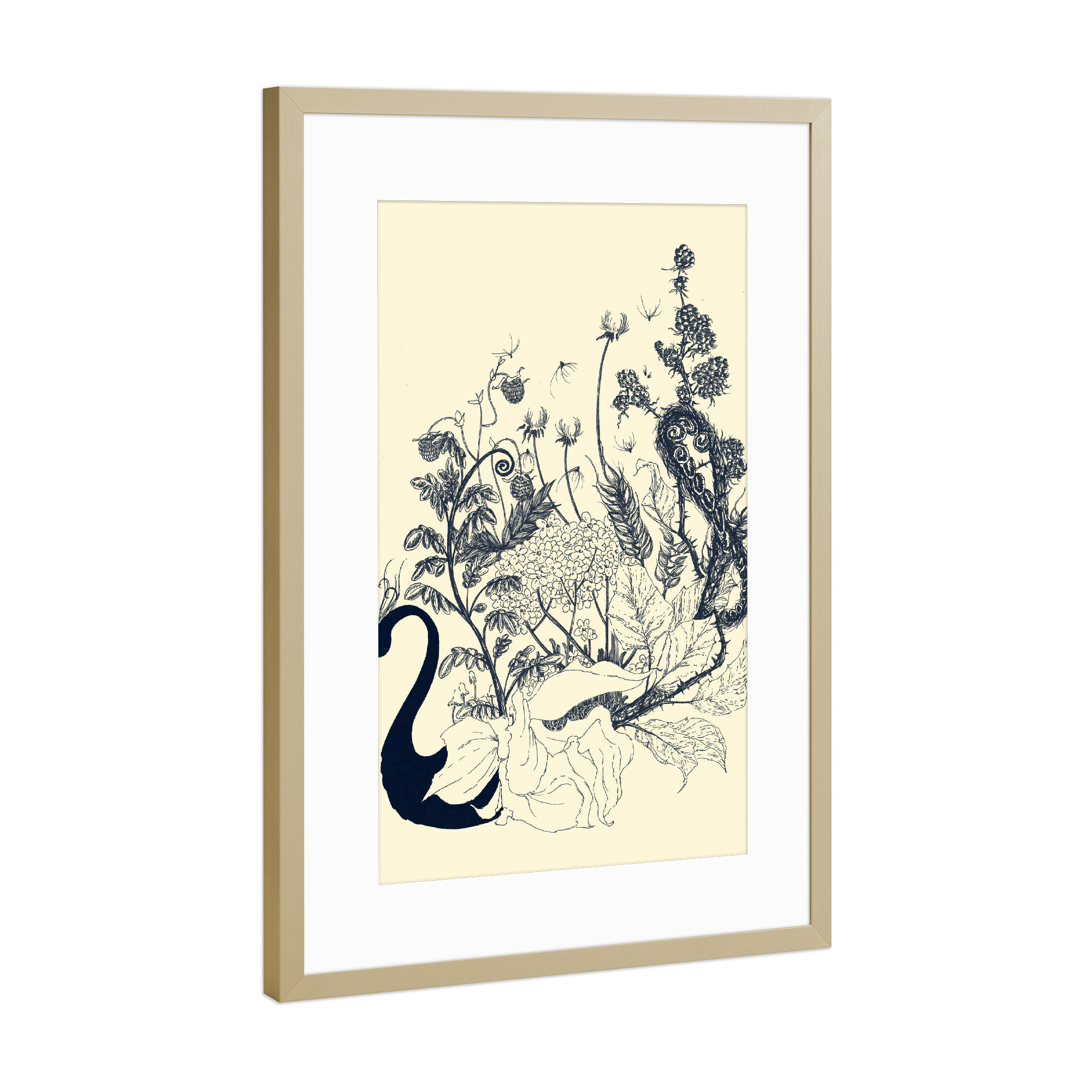 Poster mit Rahmen Gold "Floralia" artboxONE - Tiere - Flowers,Floral,Cute,Nature,Cool,Tobias fonseca,Tobe fonseca,Pflanzen,Blume,Muttertag