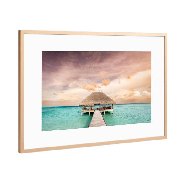 Poster mit Rahmen Kupfer "Wooden jetty" artboxONE - Reise,Reise / Strand und Meer