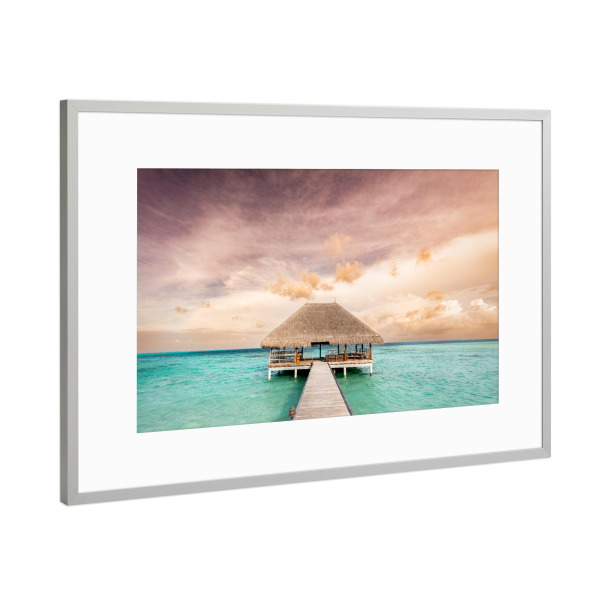 Poster mit Rahmen Silber "Wooden jetty" artboxONE - Reise,Reise / Strand und Meer
