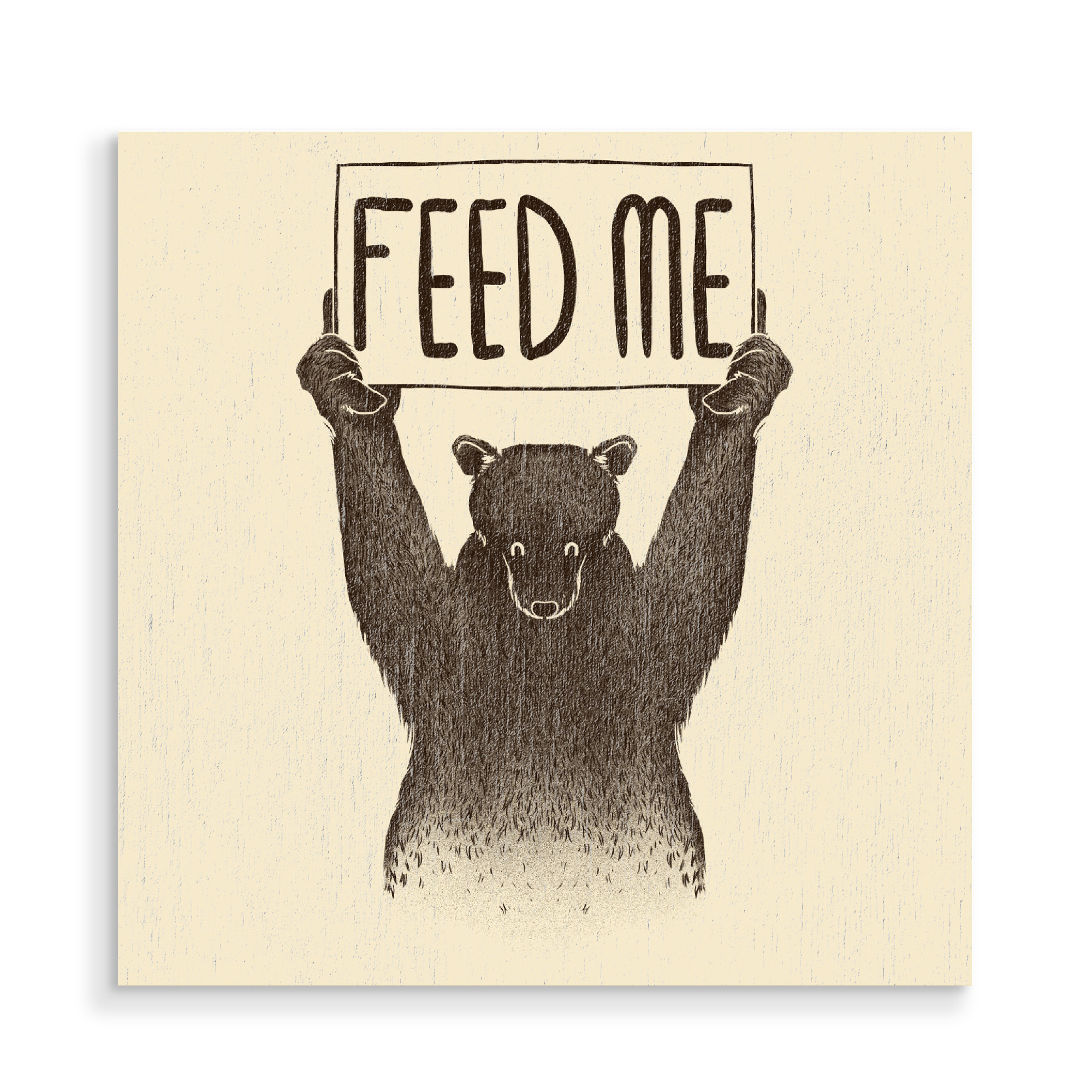 Holzbild "Feed Me Bear" artboxONE - Tiere
