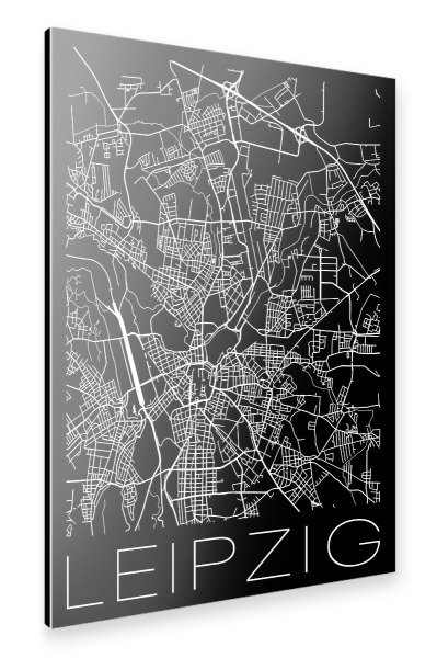 Alu-Dibond "Retro Map Leipzig Germany" 30x20 cm artboxONE