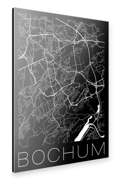 Alu-Dibond "Retro Map of Bochum Germany" 30x20 cm artboxONE