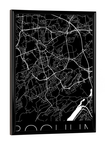 Poster mit schwarzem Rahmen "Retro Map of Bochum Germany" artboxONE - Städte,Reise,Schwarzweiß,Städte / Weitere - Retro,Map,Bochum,Germany