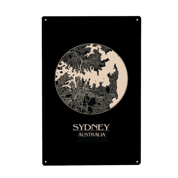 Holzbild "Retro Map of Sydney Australia" artboxONE - Städte,Städte / Sydney - Retro map of sydney australia