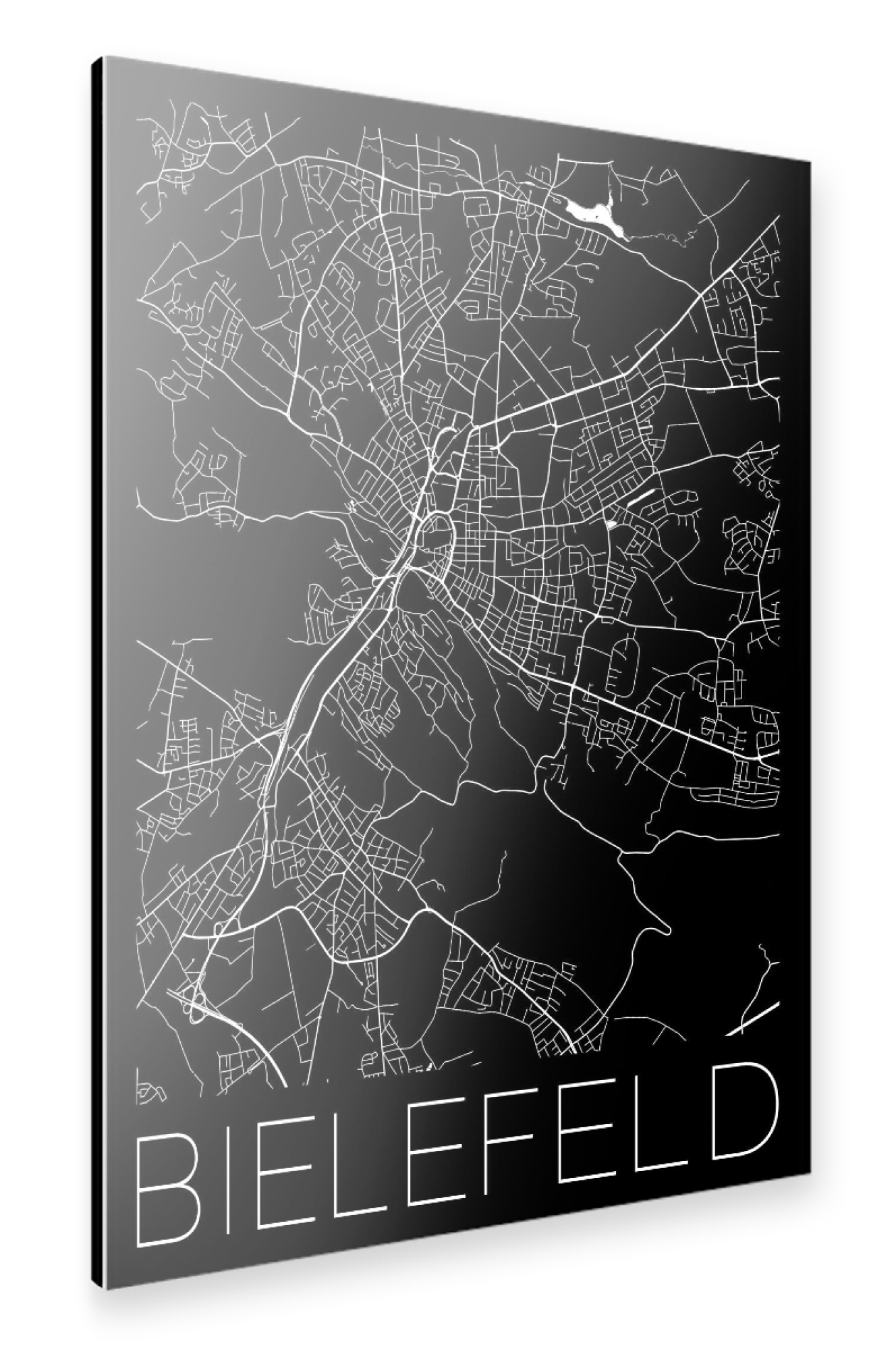 Alu-Dibond "Retro Map Bielefeld Germany" 30x20 cm artboxONE