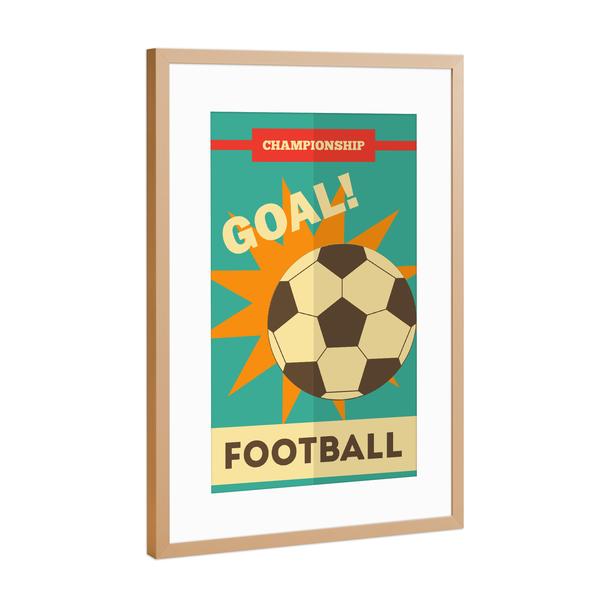 Poster mit Rahmen Kupfer "Football 6" artboxONE - Sport,Sport / Fußball
