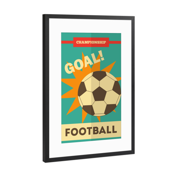 Poster mit Rahmen Schwarz (Metallic) "Football 6" artboxONE - Sport,Sport / Fußball