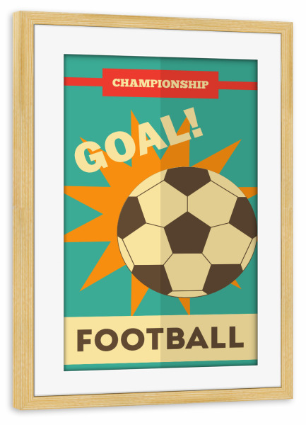Poster mit Rahmen kiefer "Football 6" artboxONE - Sport,Sport / Fußball