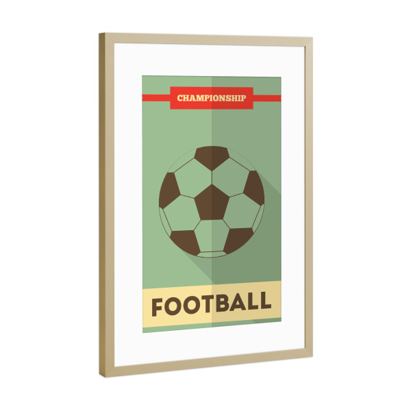 Poster mit Rahmen Gold "Football" artboxONE - Sport / Fußball