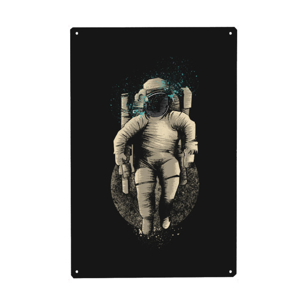 Metall Poster "Astronaut 4" artboxONE - Fiktion,Galaxy - Astronaut,Raum,Galaxie,Himmel,Mond,Galaxie,Weltraum,Weltall,Anzug,Kosmonaut,Raumfahrer,Rakete