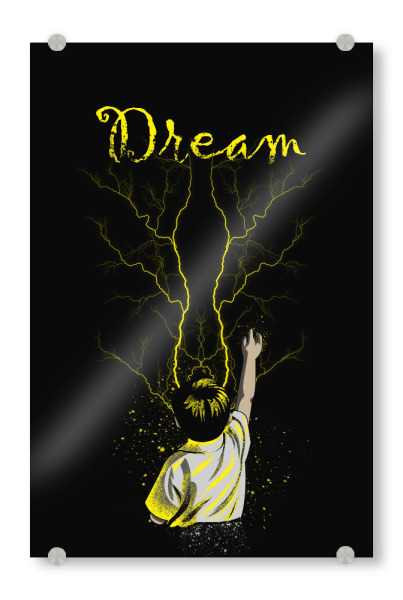 Acrylglasbild "Dream 3" artboxONE - Natur,Menschen - Traum,Illustration,Vektor,Zitat,Porträt,Traum,Typographie,Junge