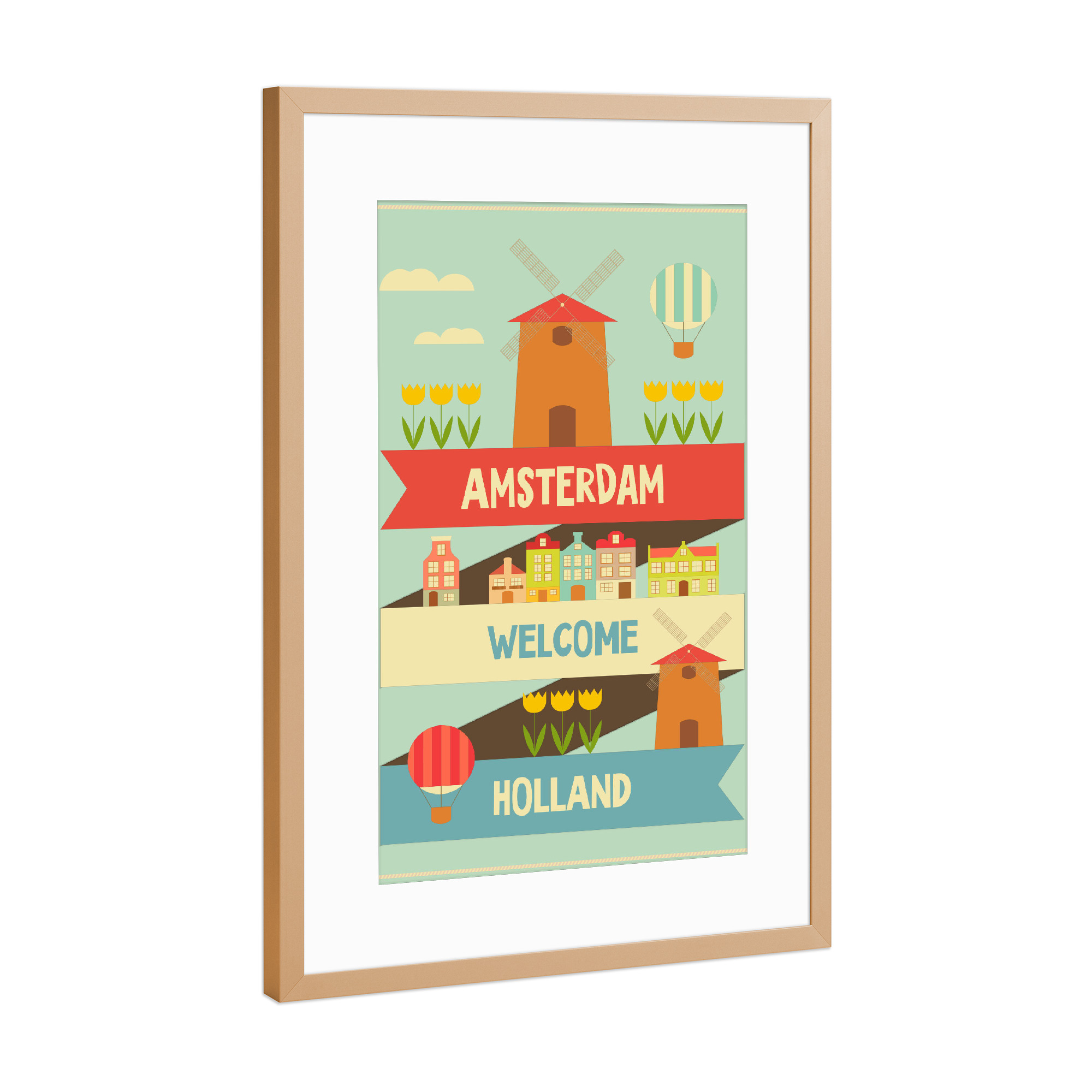 Poster mit Rahmen Kupfer "Amsterdam 3" artboxONE - Städte,Reise,Städte / Amsterdam