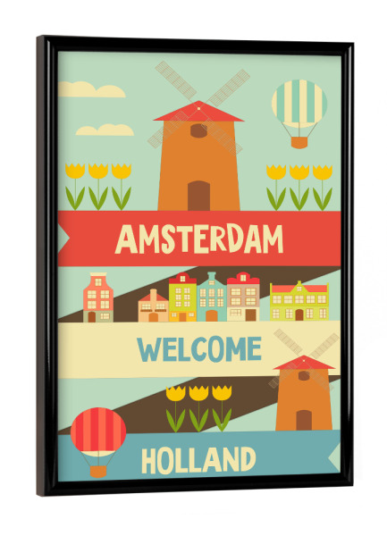 Poster mit schwarzem Rahmen "Amsterdam 3" artboxONE - Städte,Reise,Städte / Amsterdam