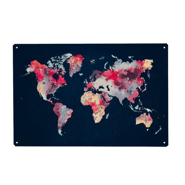 Holzbild "World map 75" artboxONE - Reise,Reise / Länder,Kartografie