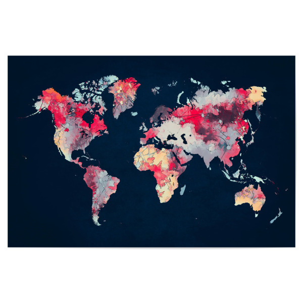 Poster 30x20 cm "World map 75" artboxONE - Reise,Reise / Länder,Kartografie