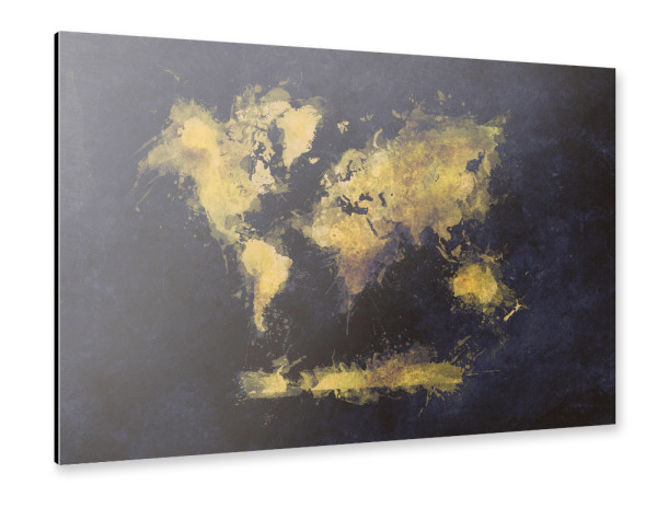 Alu-Dibond "World map 71" 30x20 cm artboxONE