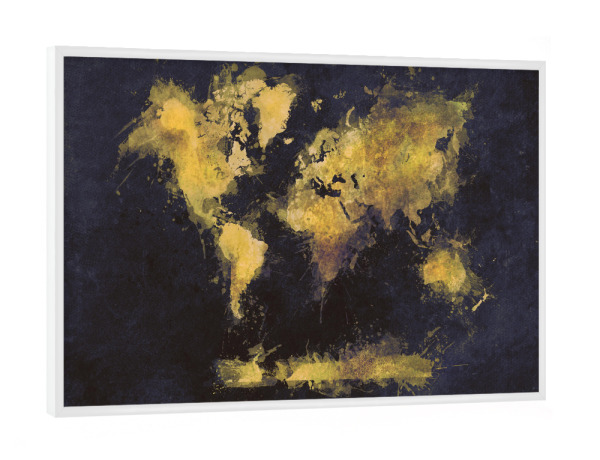 Poster mit weißem Rahmen "World map 71" artboxONE - Reise,Reise / Länder,Kartografie