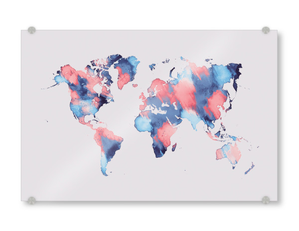 Acrylglasbild "World map 58" artboxONE - Abstrakt,Kartografie