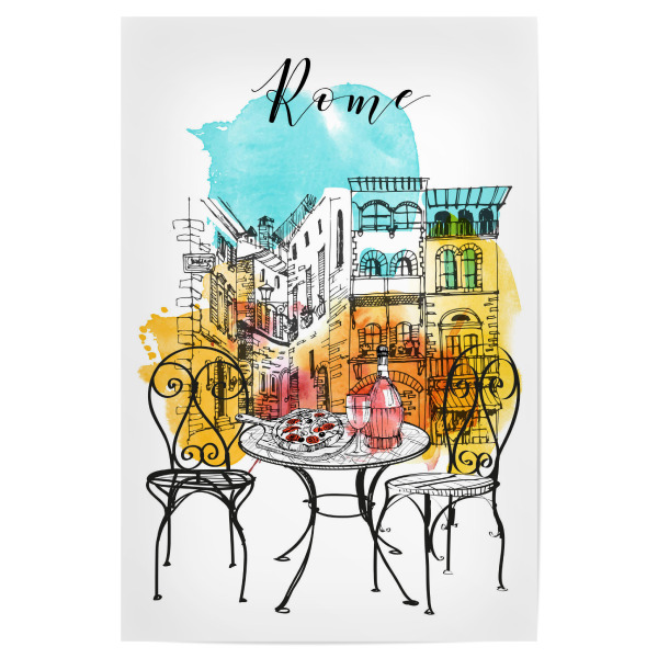 Poster 30x20 cm "Rom Illustration" artboxONE - Städte,Reise,Architektur,Städte / Rom