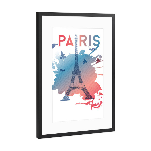 Poster mit Rahmen Schwarz (Metallic) "Paris 6" artboxONE - Reise,Städte / Paris
