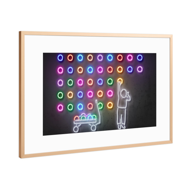 Poster mit Rahmen Kupfer "Dots" artboxONE - Für Kinder,Streetart