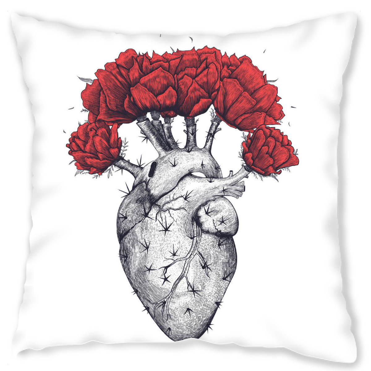 Design-Kissen "Cactus heart 2" artboxONE - Natur,Floral,Menschen,Schwarzweiߟ