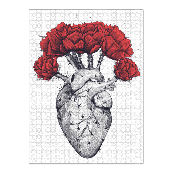 Puzzle Ravensburger "Cactus heart 2" artboxONE - Natur,Floral,Menschen,Schwarzweiß