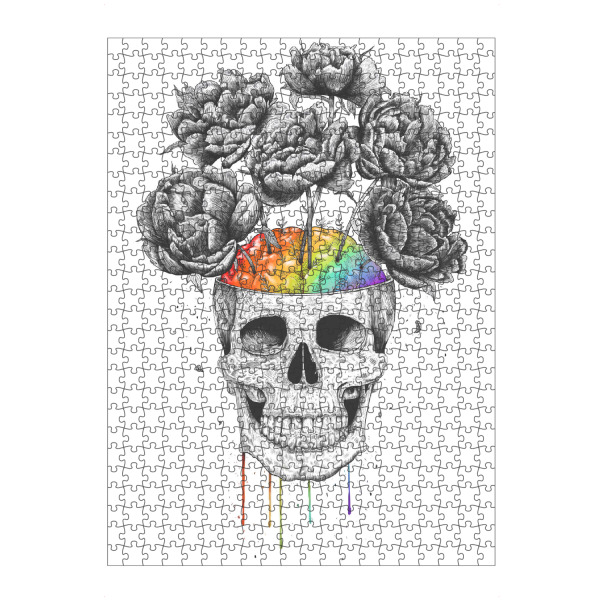 Puzzle Ravensburger "Skull with rainbow brain" artboxONE - Natur,Floral,Menschen,Schwarzweiß,Streetart