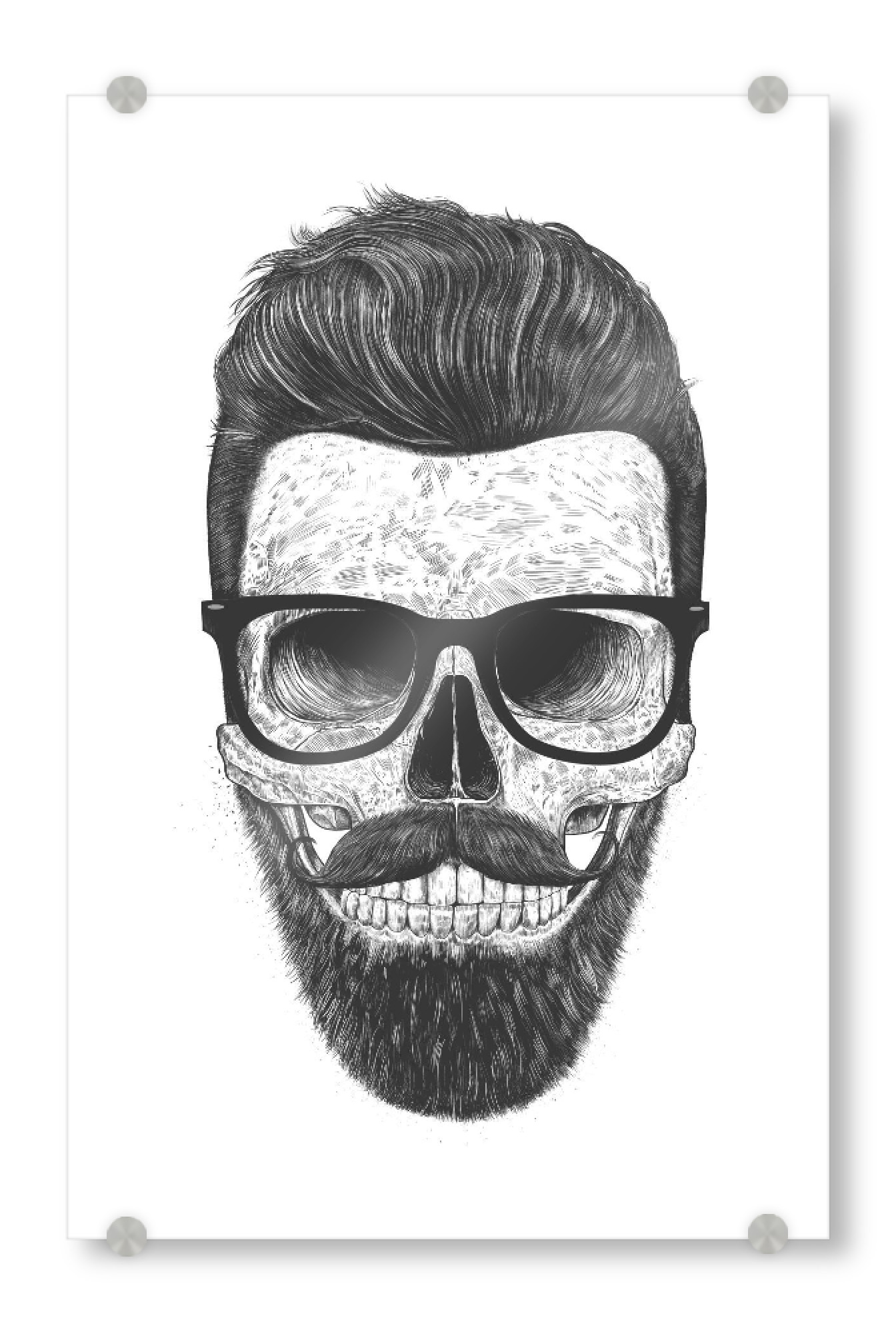 Acrylglasbild "Hipster skull" artboxONE - Menschen,Schwarzweiß,Fashion,Streetart