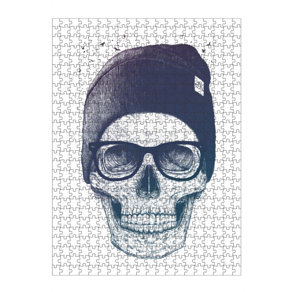 Puzzle Ravensburger "Color skull in a hat" artboxONE - Menschen,Schwarzweiß,Fashion