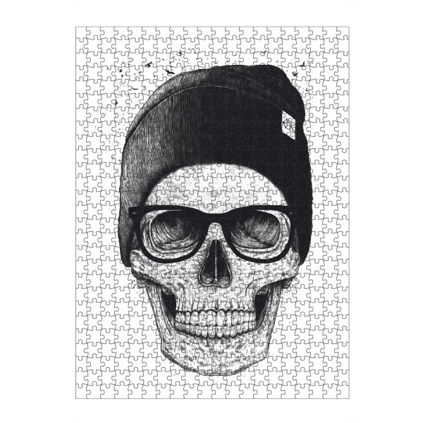 artboxONE Puzzle "Black skull in a hat" artboxONE - Menschen,Schwarzweiß,Streetart