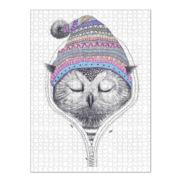 Puzzle Ravensburger "Owl in a hood" artboxONE - Natur,Tiere
