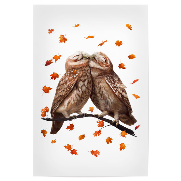 Poster 30x20 cm "Autumn owls" artboxONE - Natur,Tiere