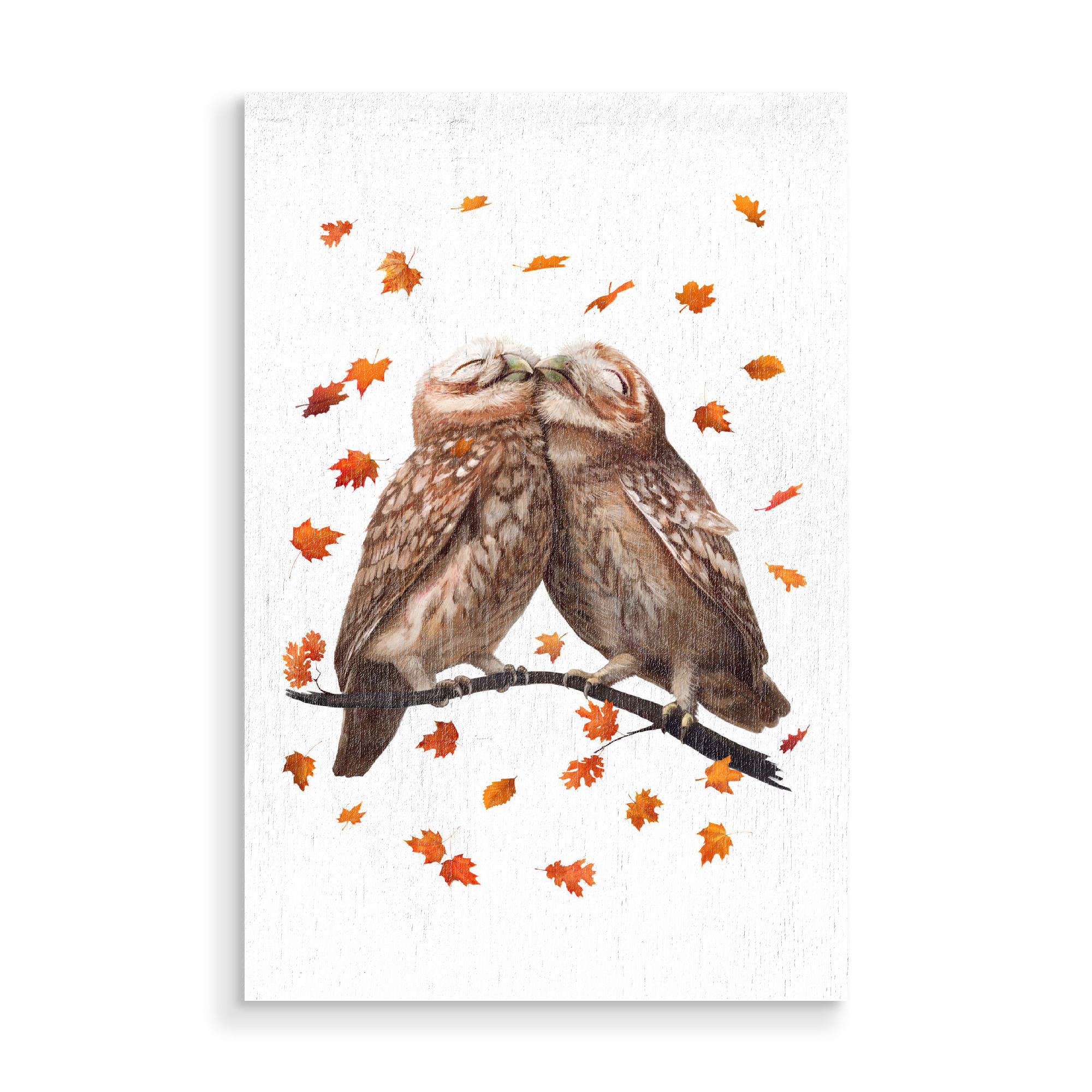 Holzbild "Autumn owls" artboxONE - Natur,Tiere