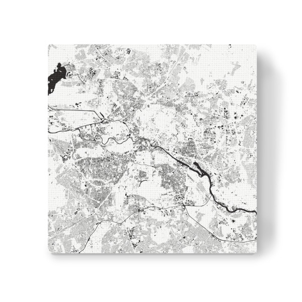 Leinwandbild "Berlin white map" artboxONE - Städte,Städte / Berlin,Schwarzweiß - Berlin,White,Map,Deutschland,Hauptstadt,Spree,Karte