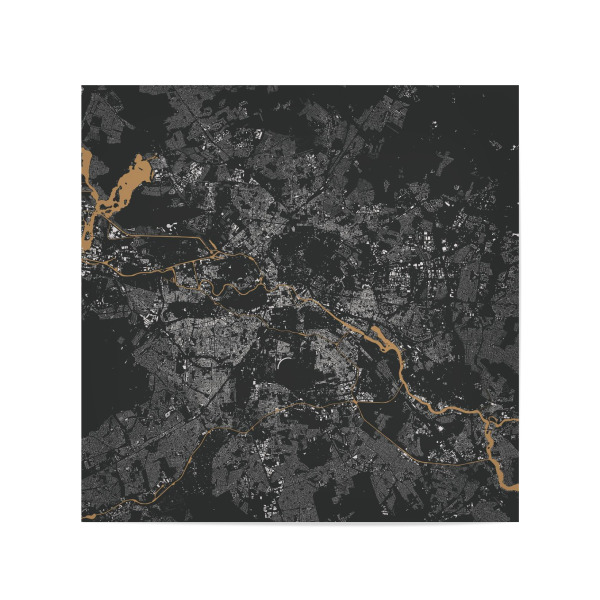 Poster 20x20 cm "Berlin gold map" artboxONE - Städte,Städte / Berlin,Schwarzweiß - Berlin,Gold,Map,Deutschland,Hauptstadt,Spree,Karte