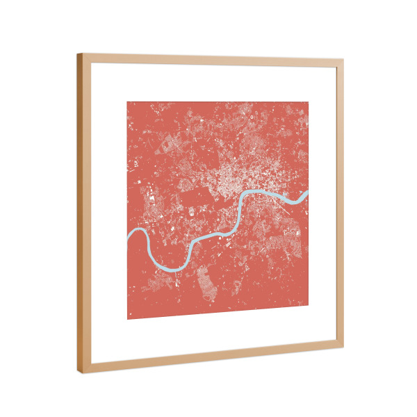 Poster mit Rahmen Kupfer "London red map" artboxONE - Städte,Städte / London