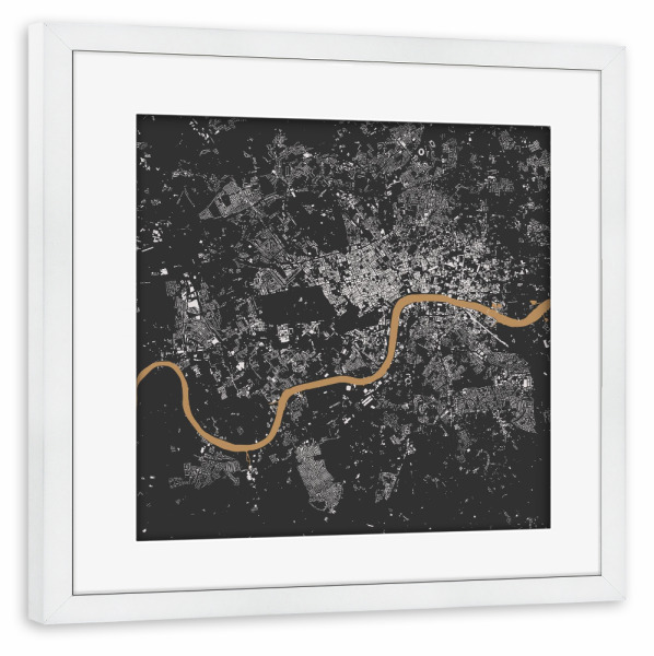 Poster mit Rahmen weiß "London gold map" artboxONE - Städte,Städte / London