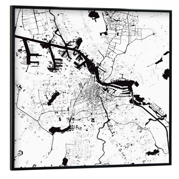 Poster mit schwarzem Rahmen 30x30 cm "Amsterdam White" artboxONE - Städte,Reise,Schwarzweiß,Städte / Amsterdam