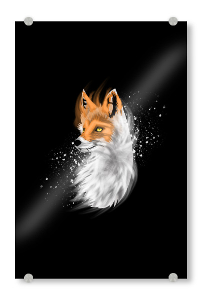 Acrylglasbild "Fox Gala" artboxONE - Tiere,Galaxy - Vector,Animal,Illustration,Fox,Gala,Galaxy,Fuchs,Wald,Majestätisch,Schlau,Klug
