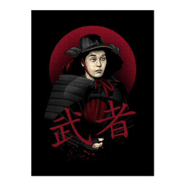 Puzzle Ravensburger "Musha" artboxONE - Film,Menschen - Samurai,Japan,Vector,Ninja,Japanese,Illustration,Krieger,Japanisch,Schriftzug - Bild samurai