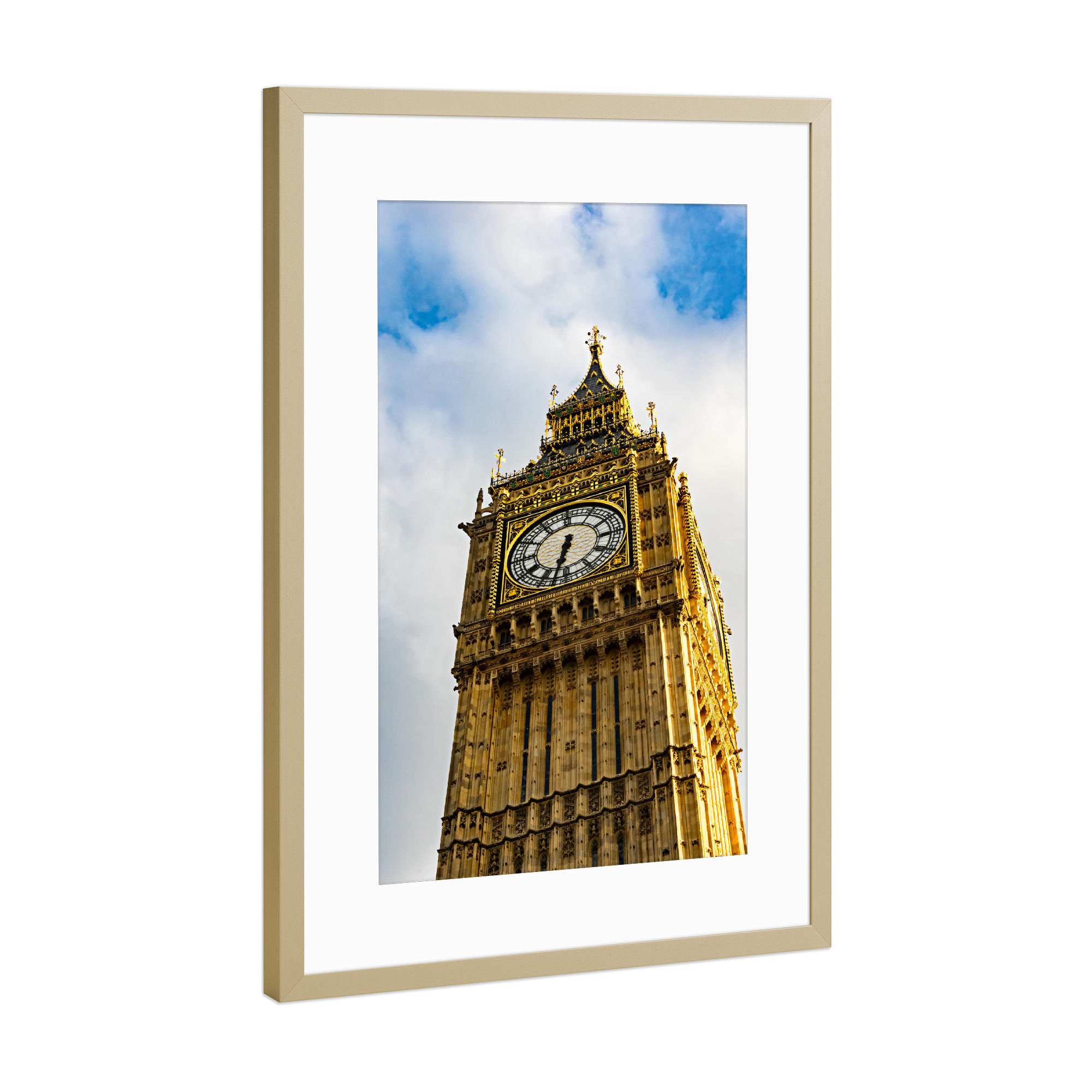Poster mit Rahmen Gold "Big Ben" artboxONE - Städte,Städte / London,Reise / Länder
