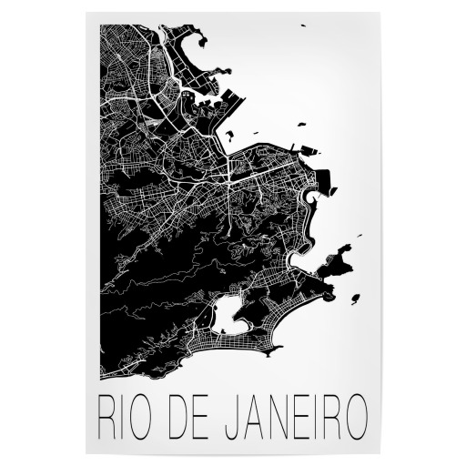 Retro Map of Rio de Janeiro Brazil