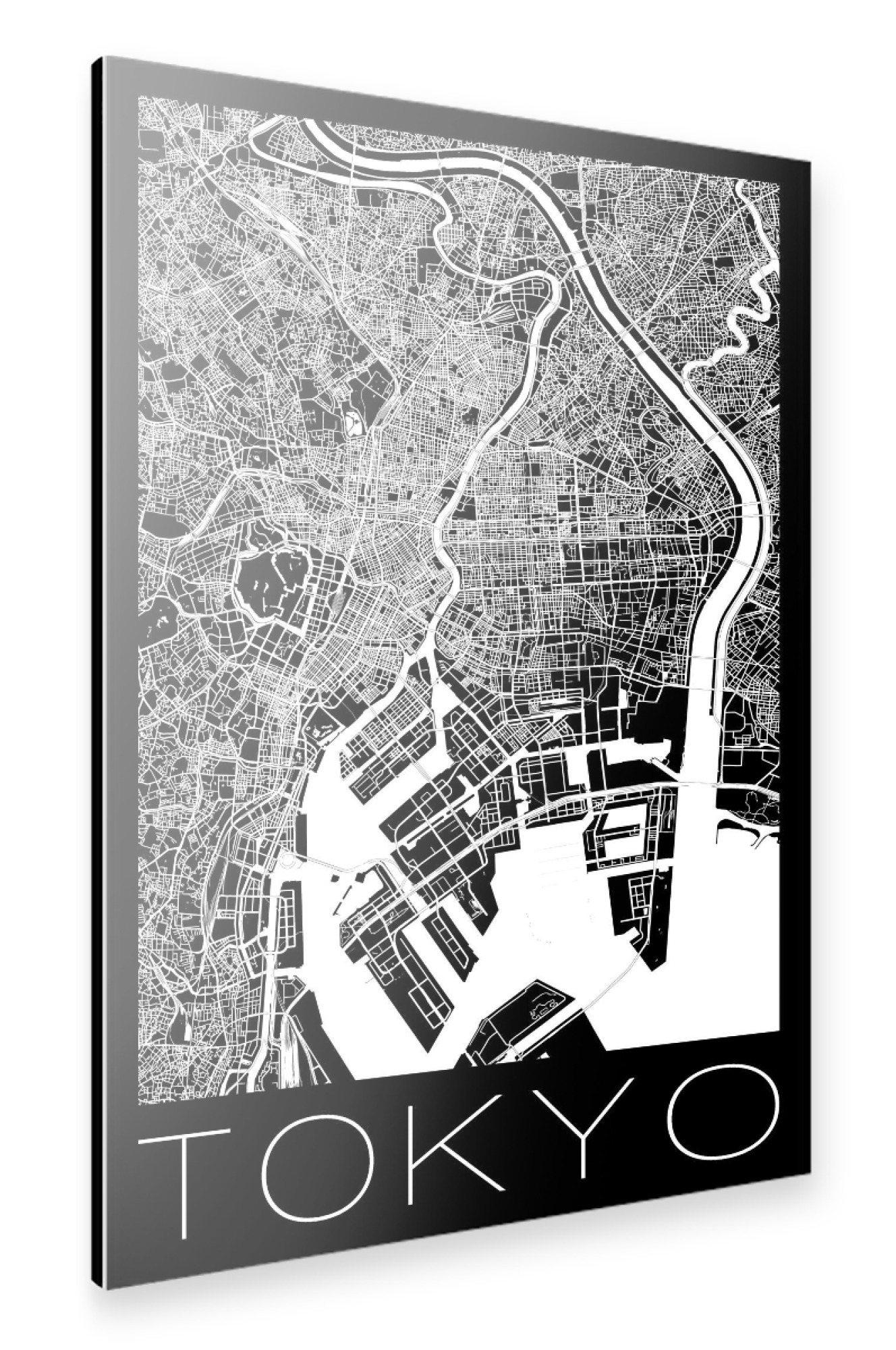 Alu-Dibond "Retro Map of Tokyo Japan" 75x50 cm artboxONE