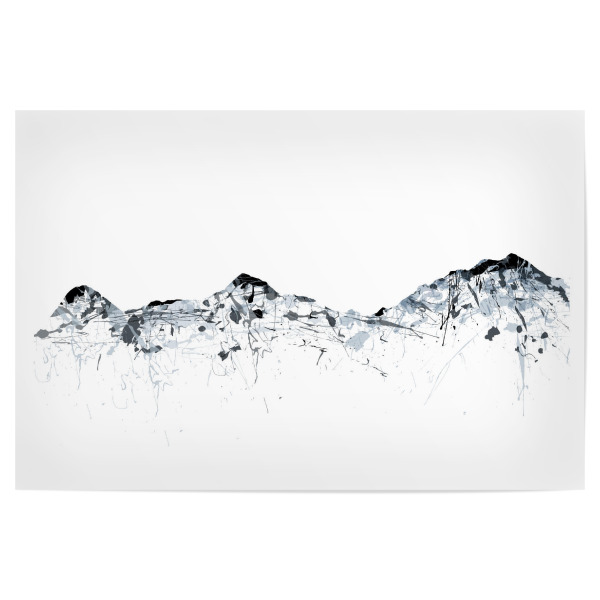 Poster 30x20 cm "Mountainsplash" artboxONE - Natur,Reise,Städte / Zürich - Berg,Gebirge,Grau,Anthrazit,Mönch,Eiger,Jungfrau,Schweiz