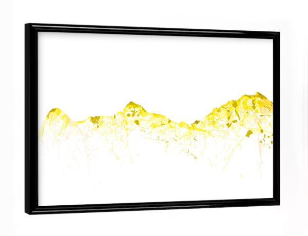Poster mit schwarzem Rahmen "Mountainsplash Eiger/Mönch/Jungfrau yellow" artboxONE - Natur,Reise,Städte / Zürich