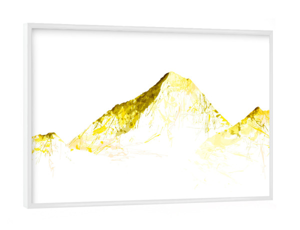 Poster mit weißem Rahmen "MOUNT EVEREST mountainsplash yellow" artboxONE - Natur,Reise,Reise / Länder