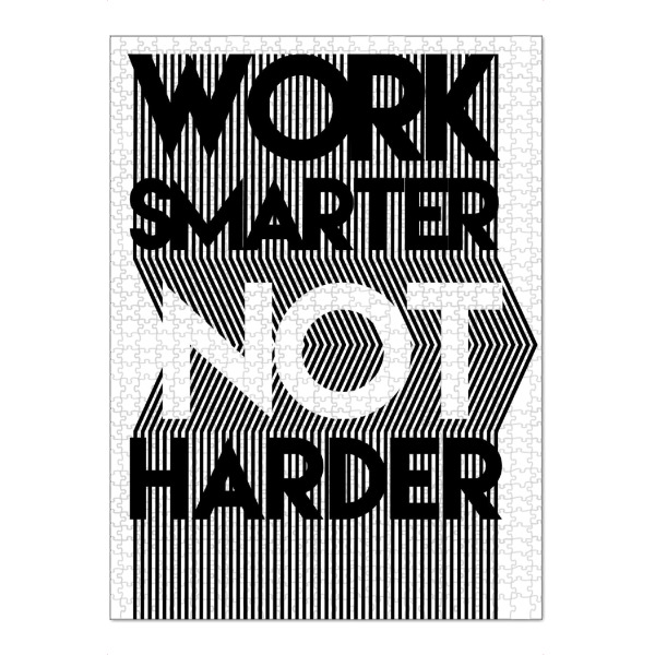 Puzzle Ravensburger "Work Smarter" artboxONE - Typografie,Schwarzweiß - Plakat,Arbeit,Intelligenter,Nicht,Härter,Startup,Arbeitsleben,Büro