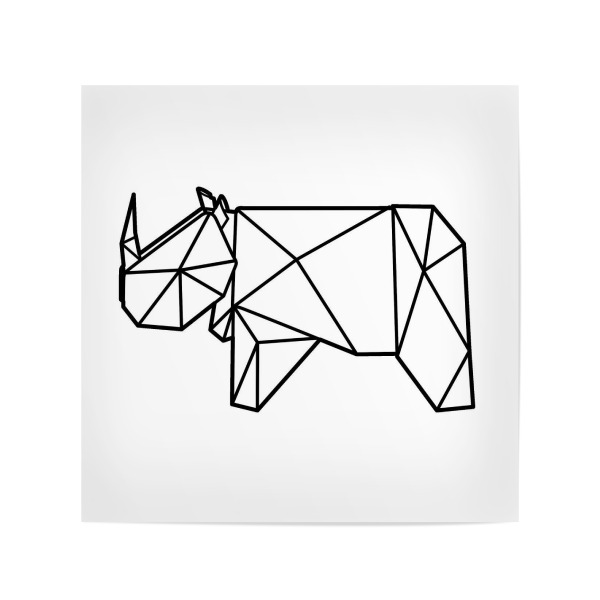 Poster 20x20 cm "Geometrisches Rhino" artboxONE - Tiere,Schwarzweiß,Geometrie